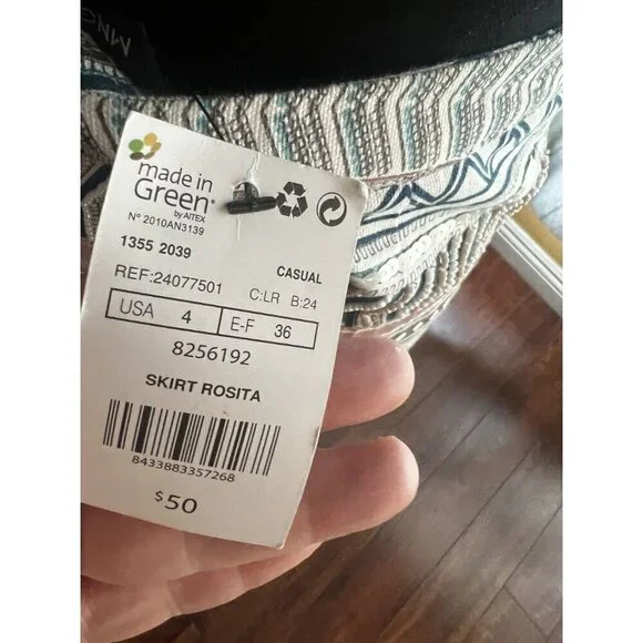 MNG Casual Skirt WOMEN 4/EUR 36 Multicolor Rosita Woven Embellished Beaded Sequi - Picture 5 of 6